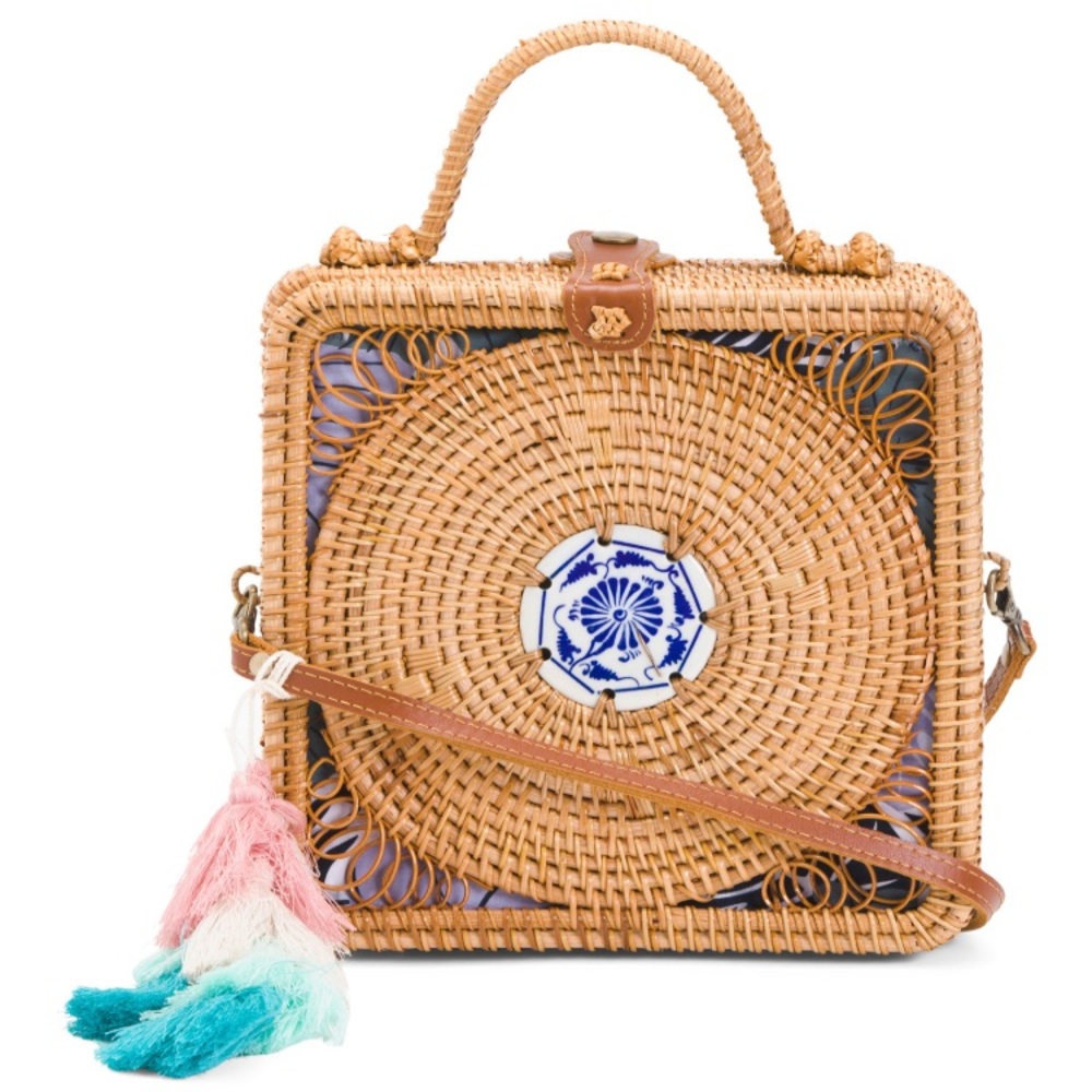 Woven square Tile crossbody